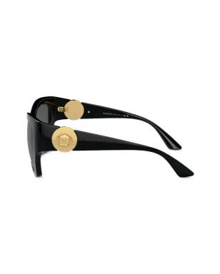 Versace Eyewear ロゴプレート キャットアイフレーム サングラス ブラック - サムネイル3