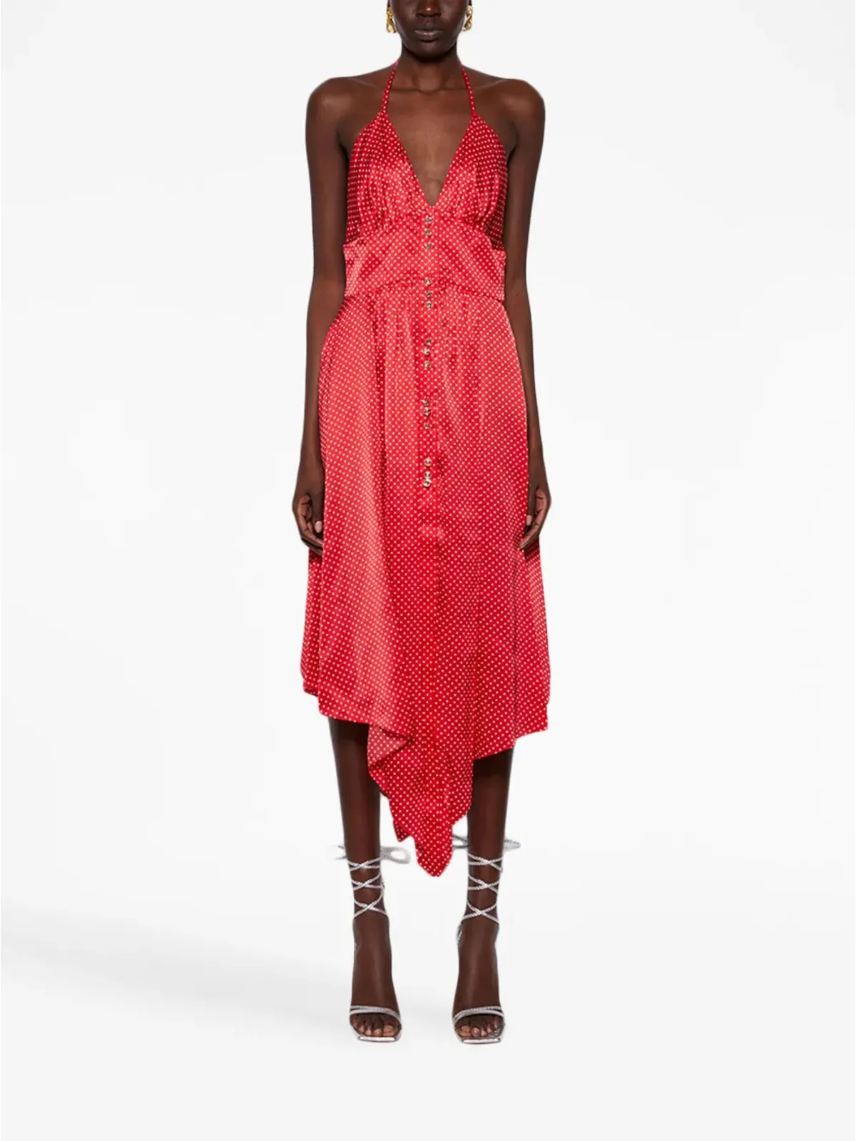 Alexandre Vauthier ポルカドットプリント ハルターンネック ミディドレス - レッド - 画像2