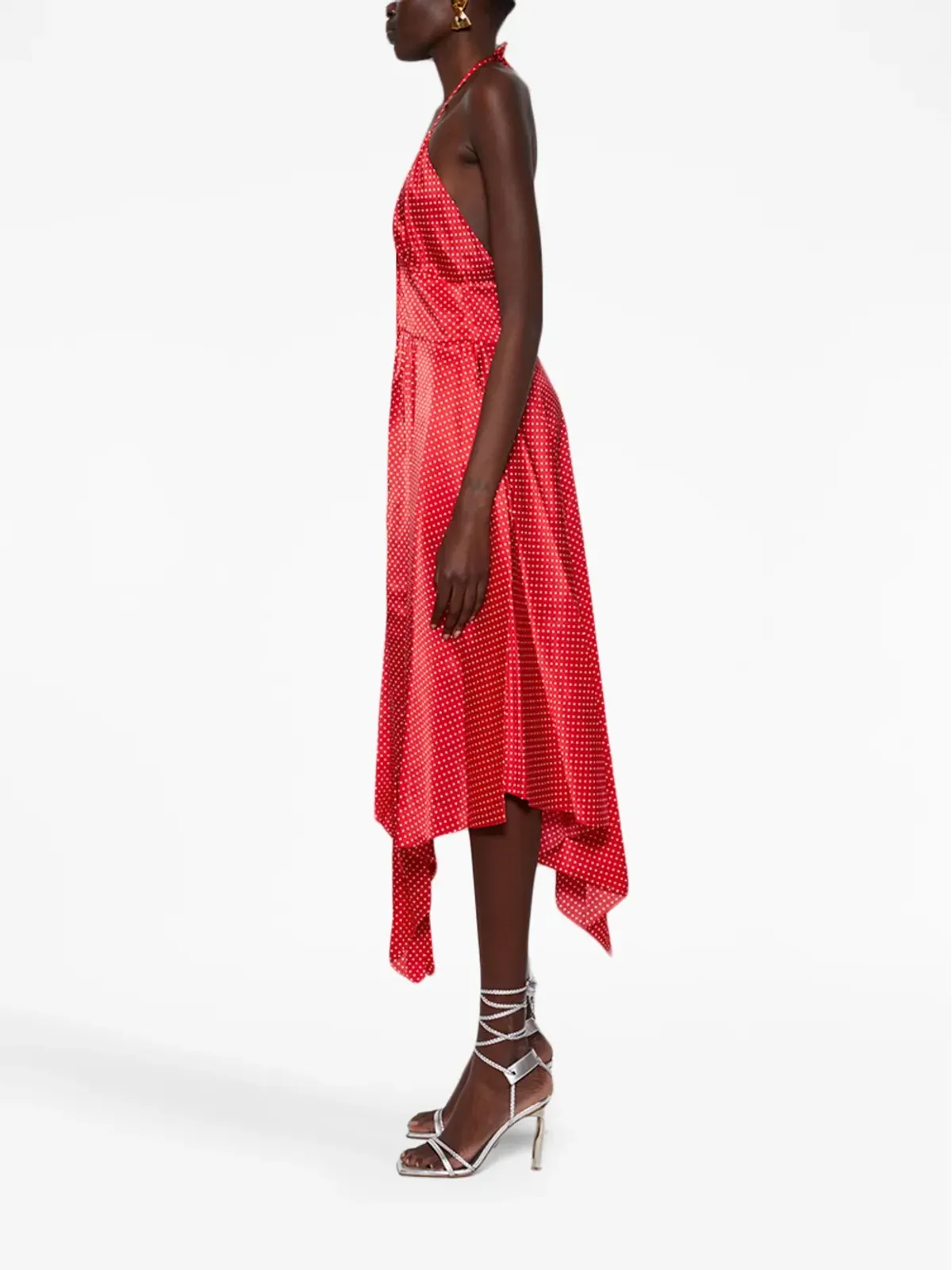 Alexandre Vauthier ポルカドットプリント ハルターンネック ミディドレス - レッド - 画像3
