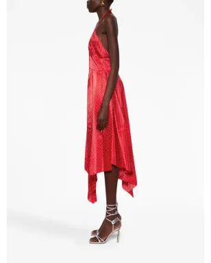 Alexandre Vauthier ポルカドットプリント ハルターンネック ミディドレス - レッド - サムネイル3