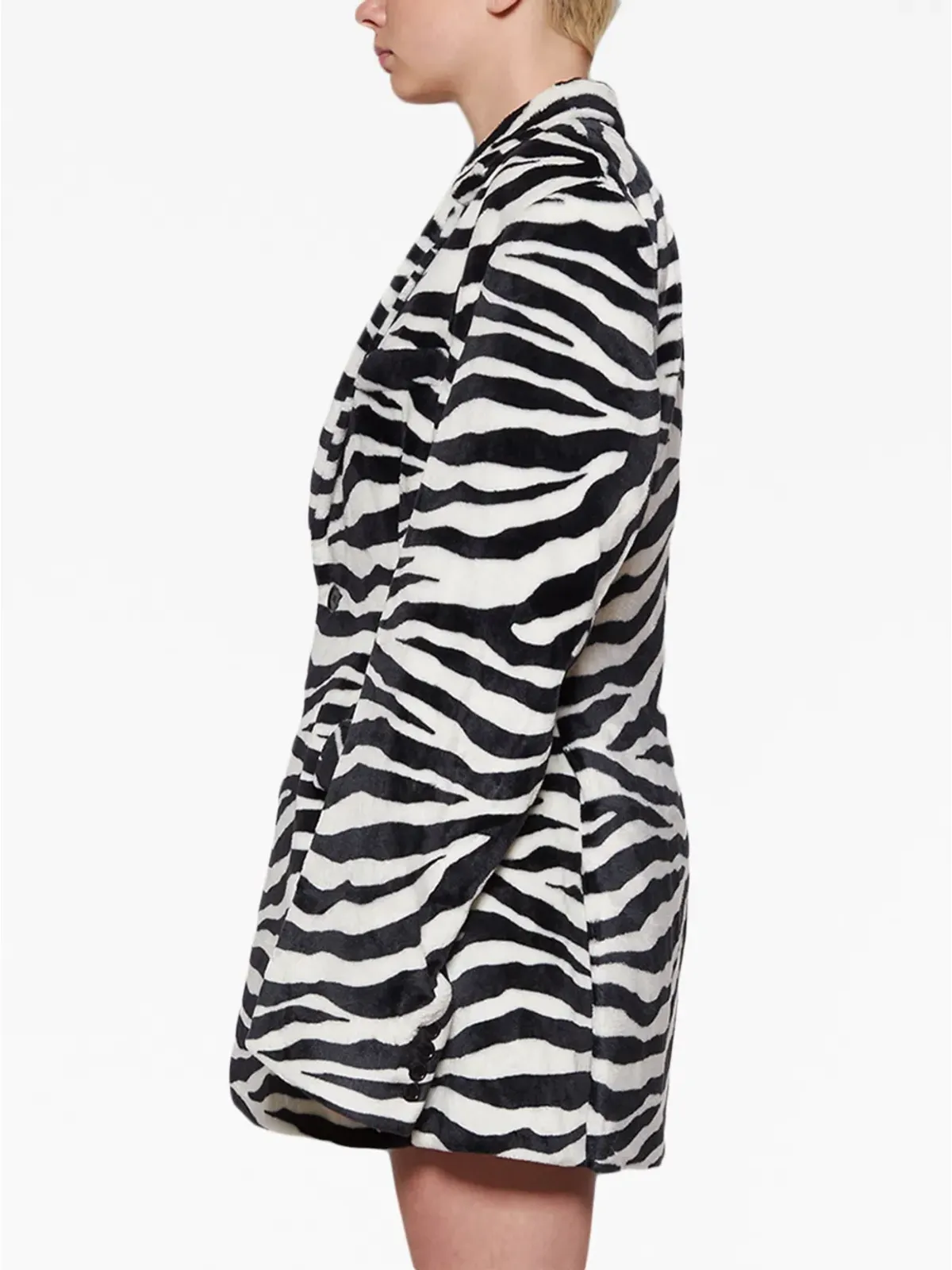 VETEMENTS オーバーサイズ ショルダー ゼブラ柄ブレザー - 画像4