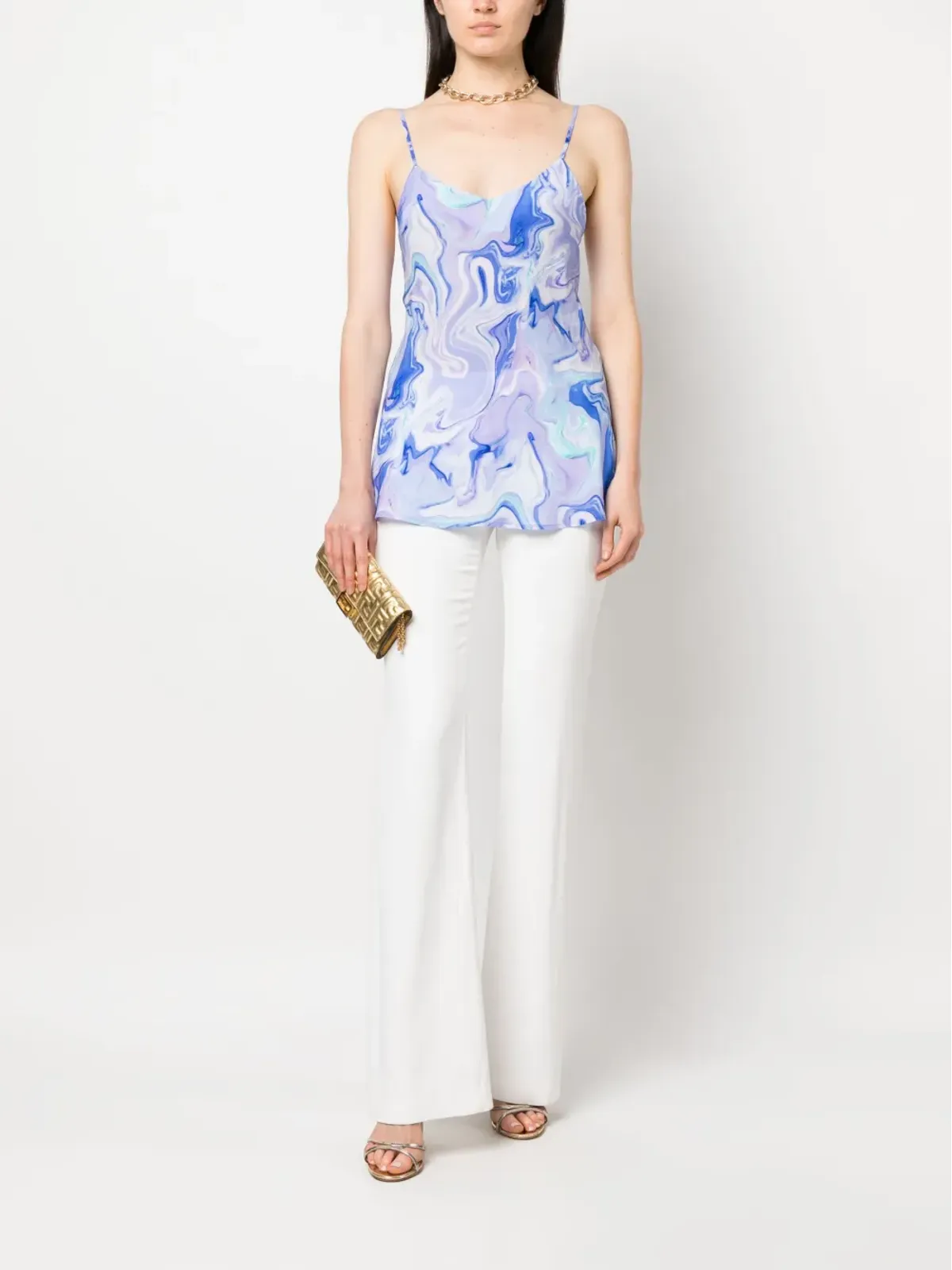 BCBG Max Azria マーブル柄ノースリーブトップ - 画像2
