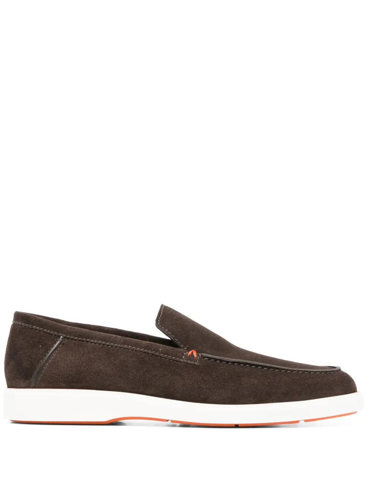 Santoni カーフスエード アーモンドトゥ ローファー - 画像1