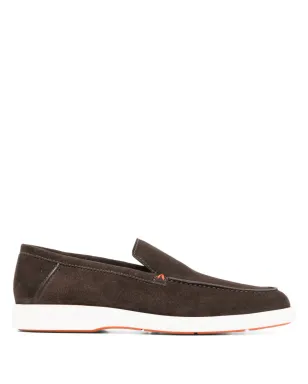 Santoni カーフスエード アーモンドトゥ ローファー - サムネイル1