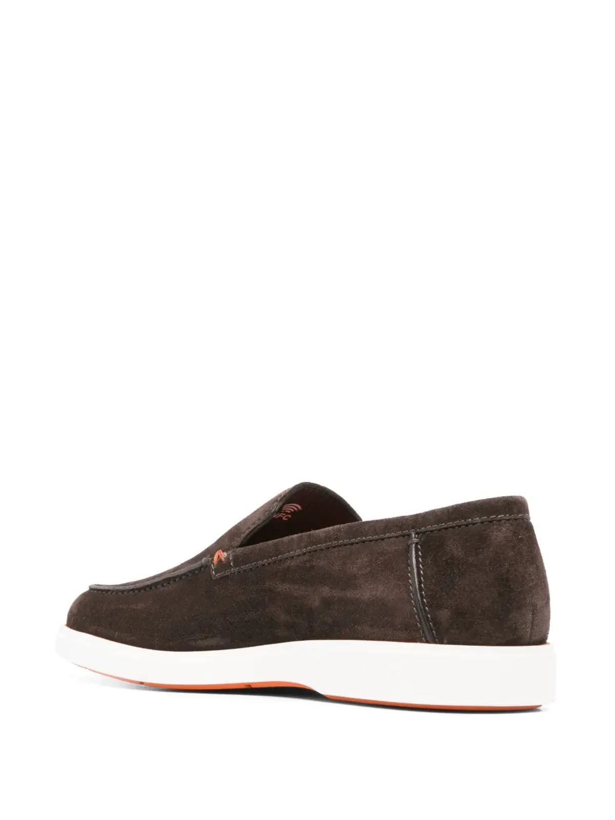 Santoni カーフスエード アーモンドトゥ ローファー - 画像3