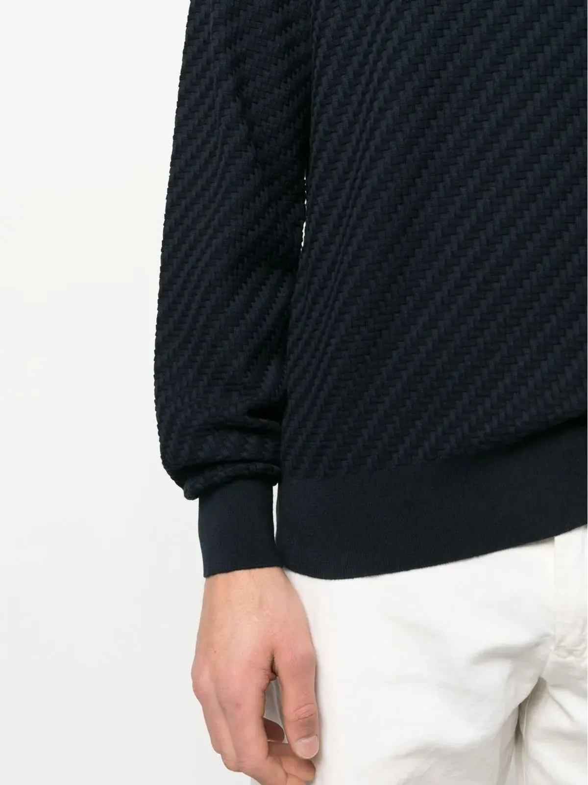 Brioni クルーネック コットンシルク ジャンパー - ブルー - 画像5
