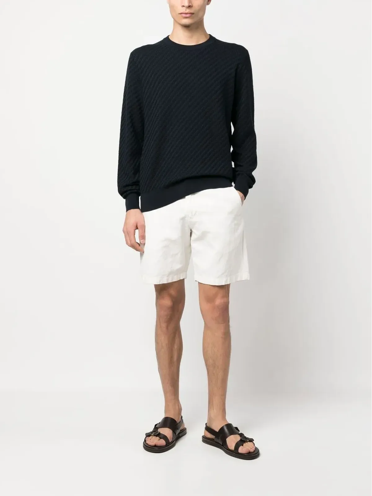Brioni クルーネック コットンシルク ジャンパー - ブルー - 画像2