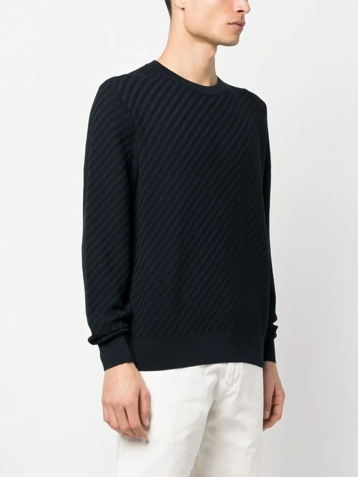 Brioni クルーネック コットンシルク ジャンパー - ブルー - 画像3