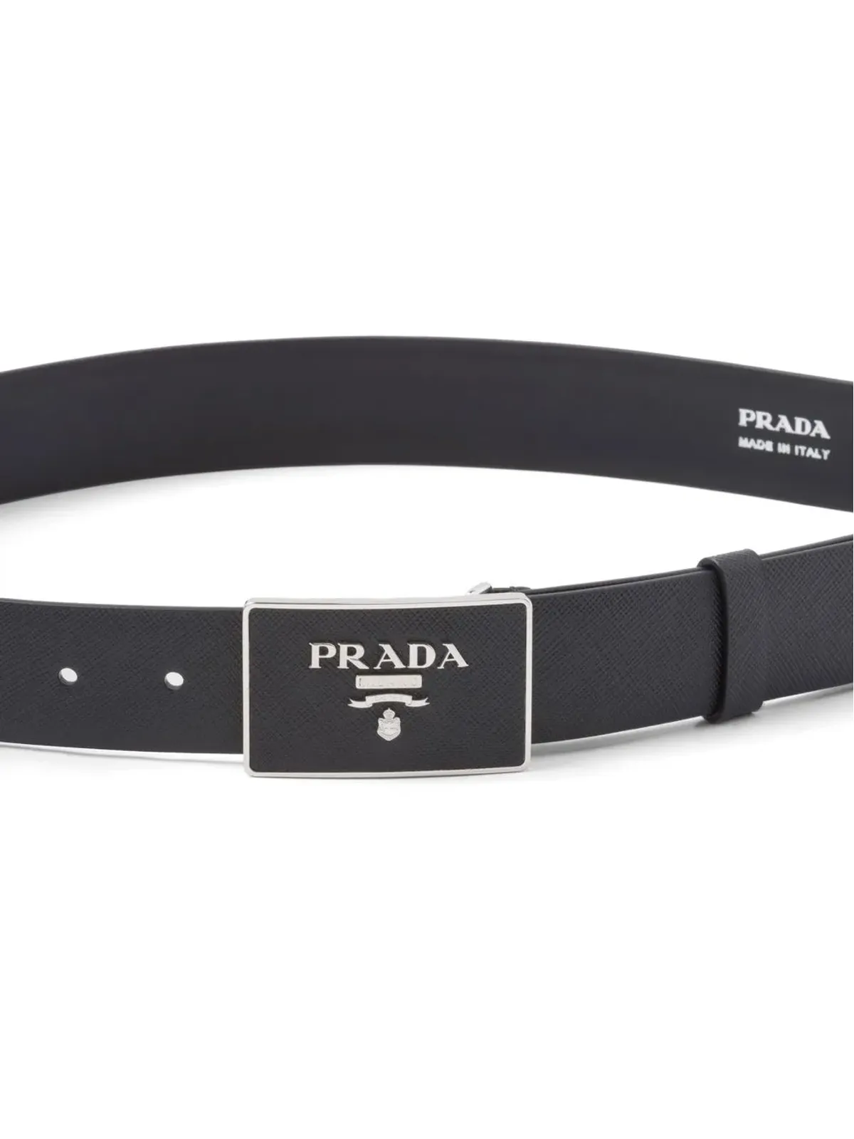 Prada ロゴプレート レザーベルト - 画像3