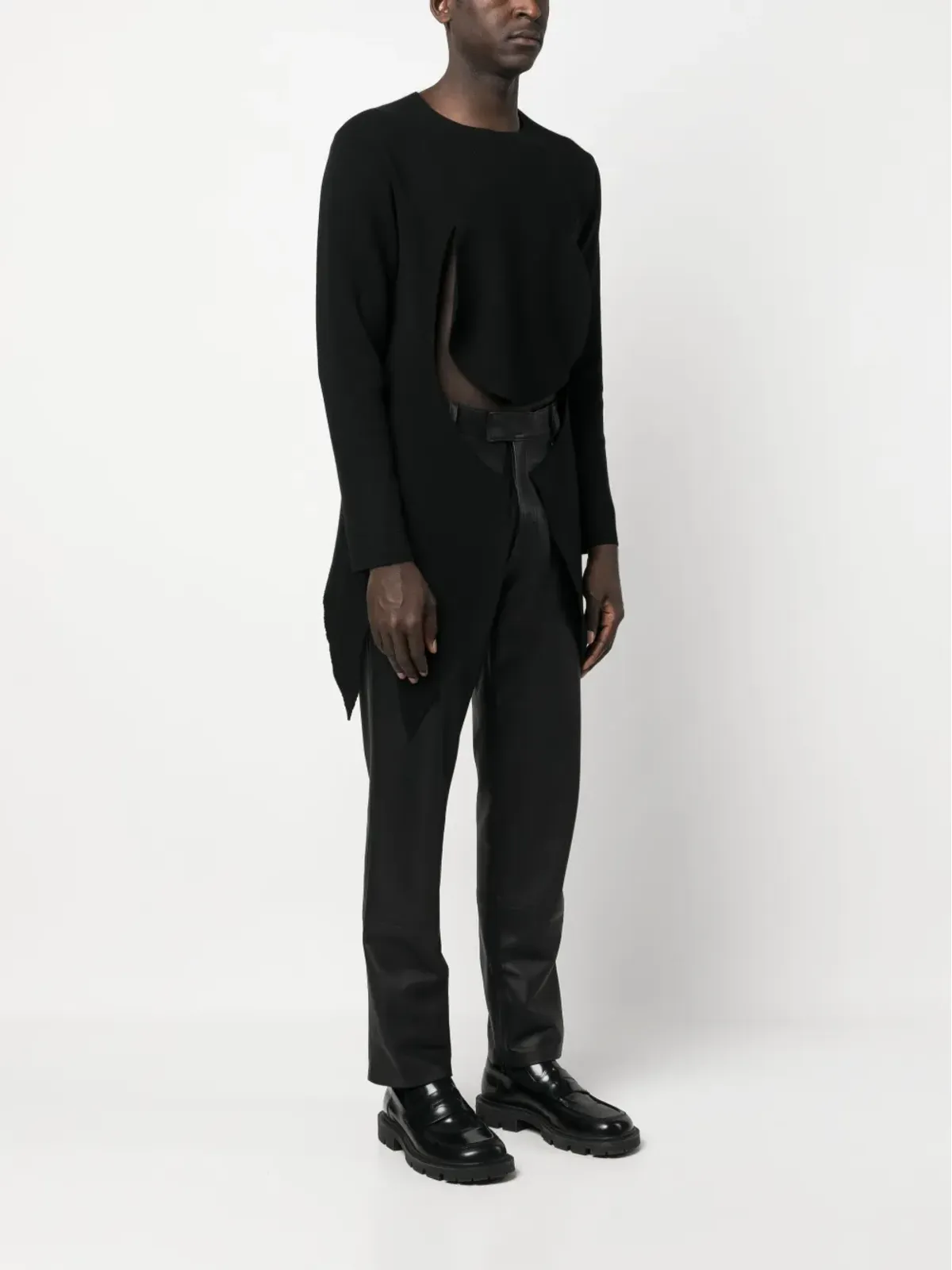 Comme des Garçons Homme Plus カットアウトディテール アシンメトリ―ジャンパー - 画像3