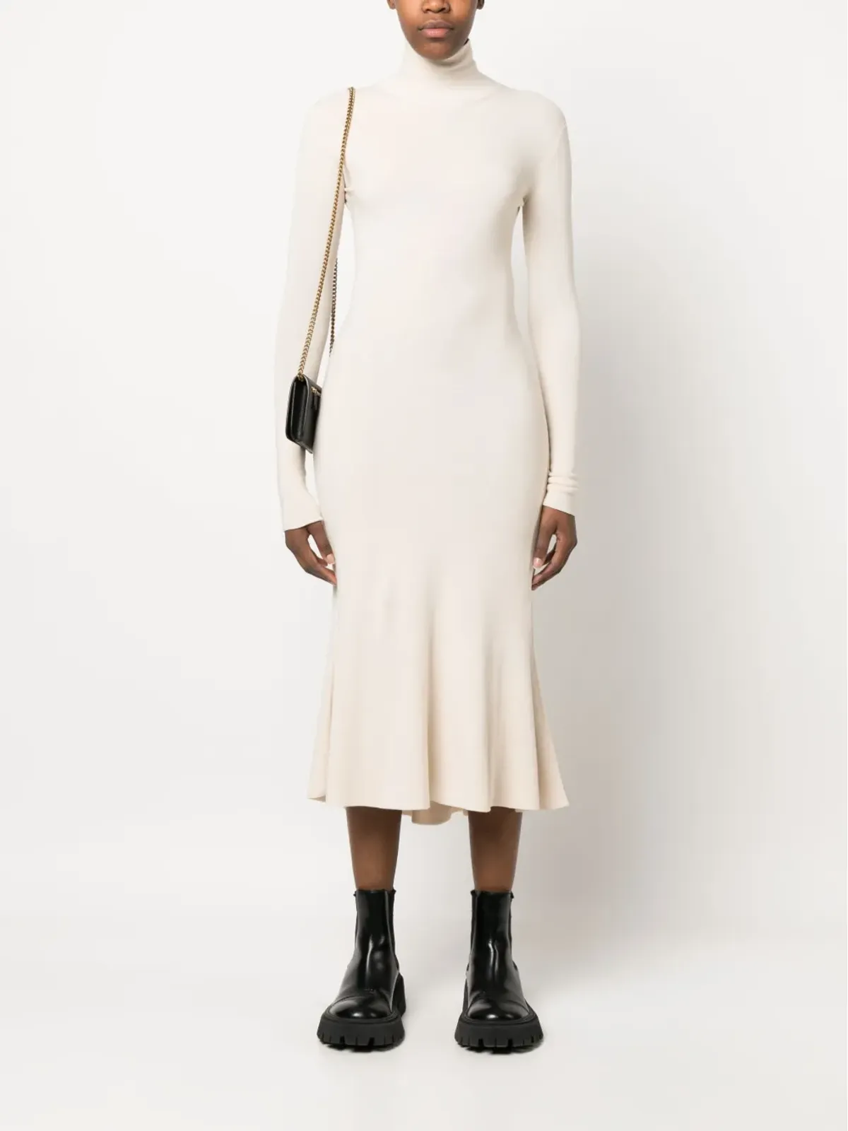 Balenciaga ハイネック編みミディドレス - 画像2