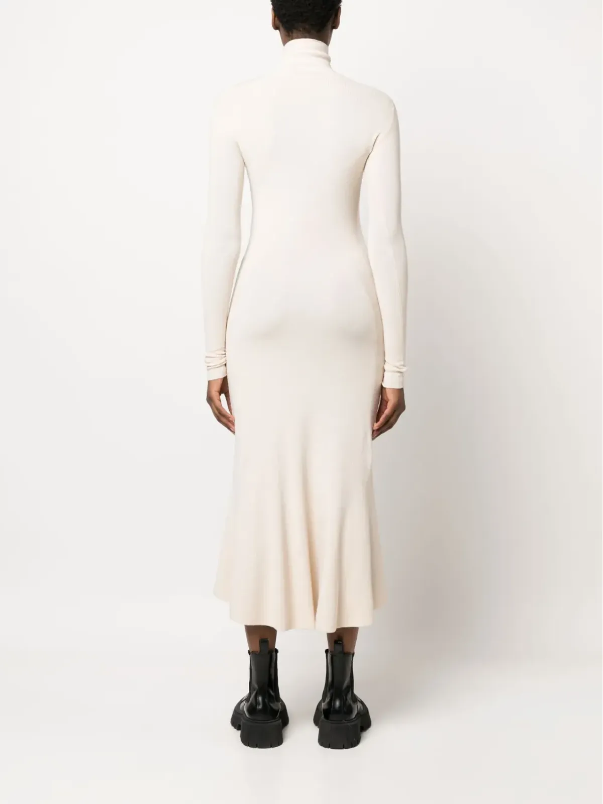 Balenciaga ハイネック編みミディドレス - 画像4