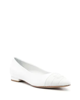 Casadei エンボスド ロゴ 15mm レザー バレリーナ - White - サムネイル2