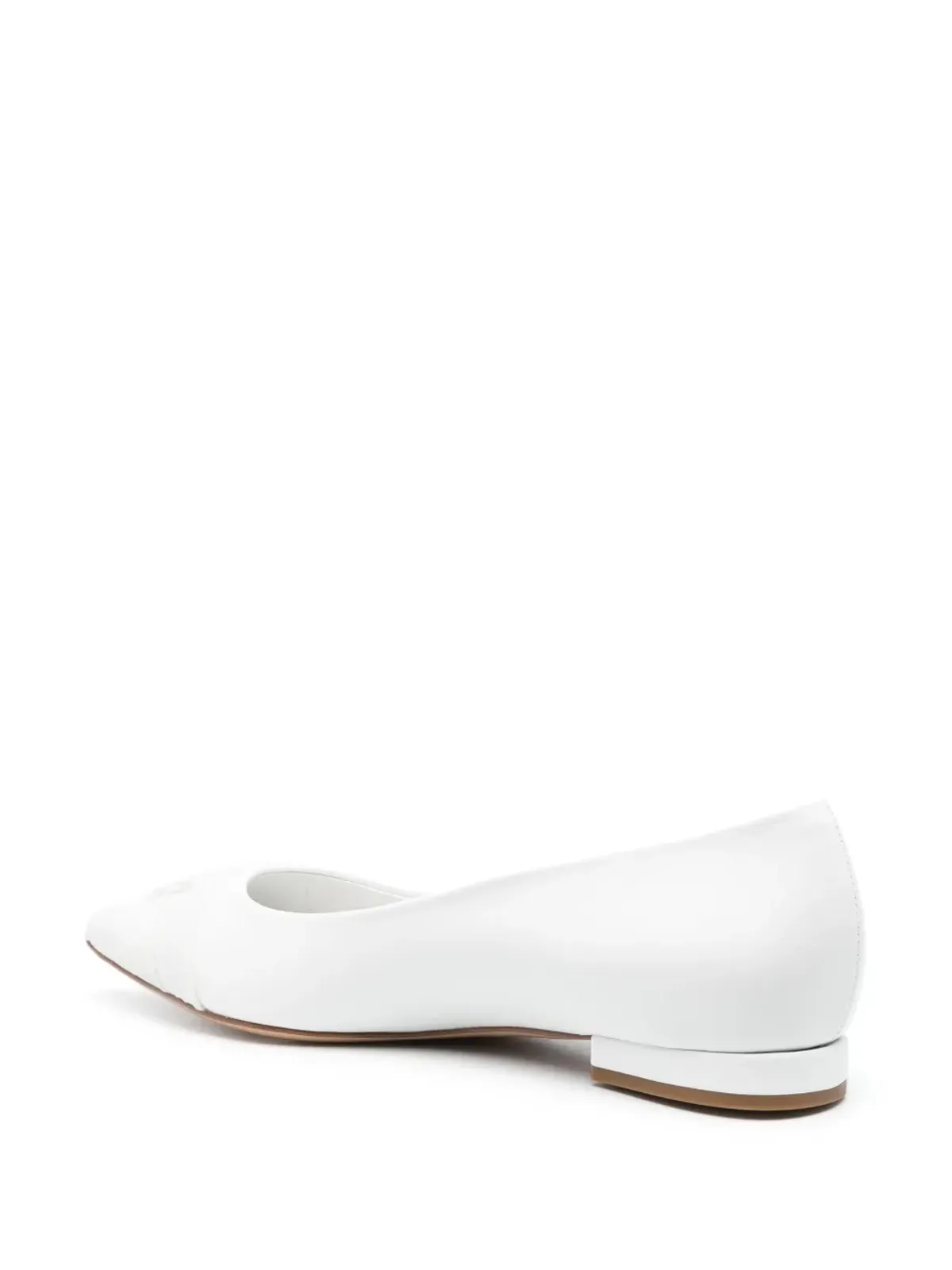 Casadei エンボスド ロゴ 15mm レザー バレリーナ - White - 画像3