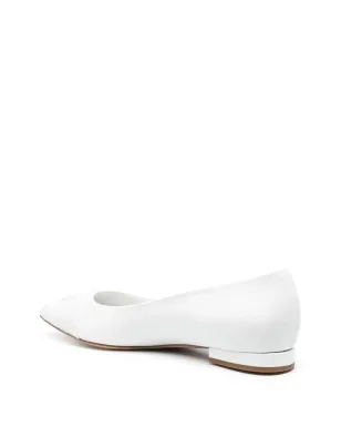 Casadei エンボスド ロゴ 15mm レザー バレリーナ - White - サムネイル3