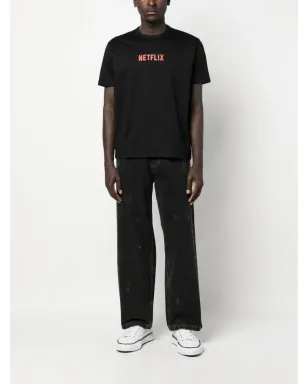 Junya Watanabe MAN Netflixプリント コットン Tシャツ - サムネイル2