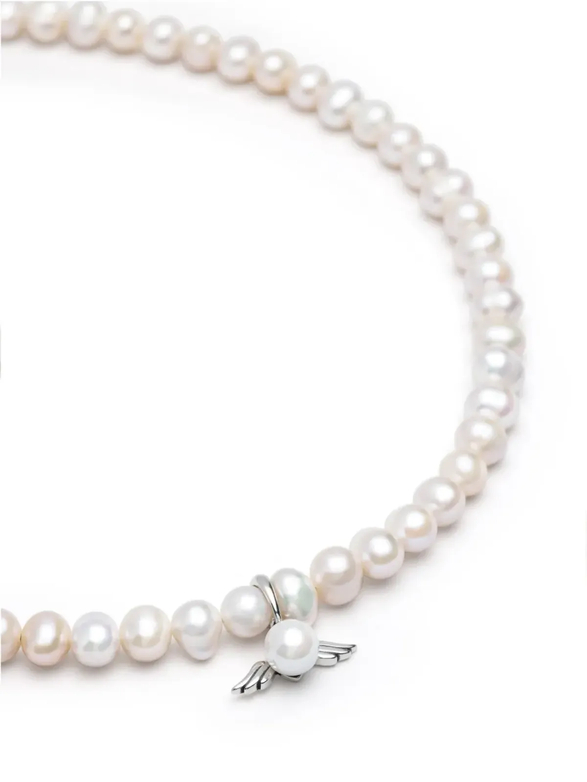 Nialaya Jewelry wing-pendant pearl necklace - White - 画像2