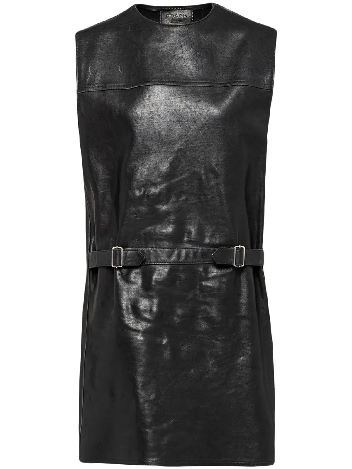 Prada ノースリーブ レザー ミニドレス - 画像1