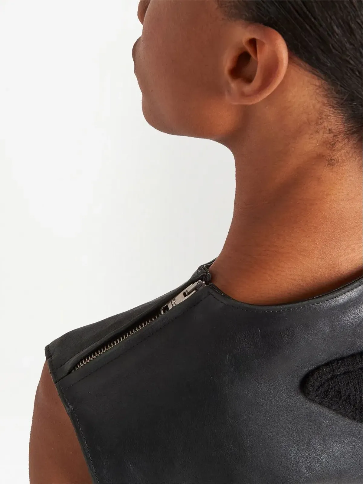 Prada ノースリーブ レザー ミニドレス - 画像5