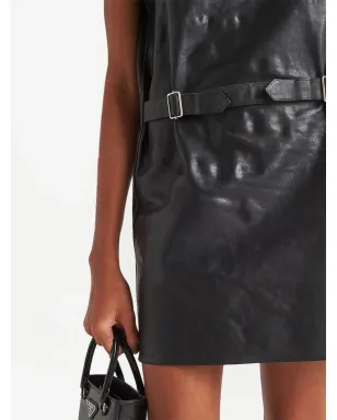 Prada ノースリーブ レザー ミニドレス - サムネイル4