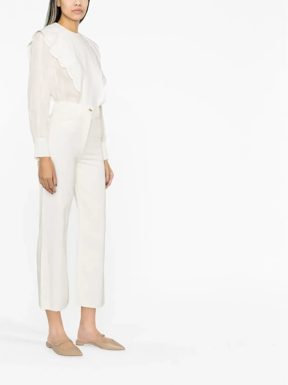 Elisabetta Franchi ハイウエスト・クロップドジーンズ - 画像4
