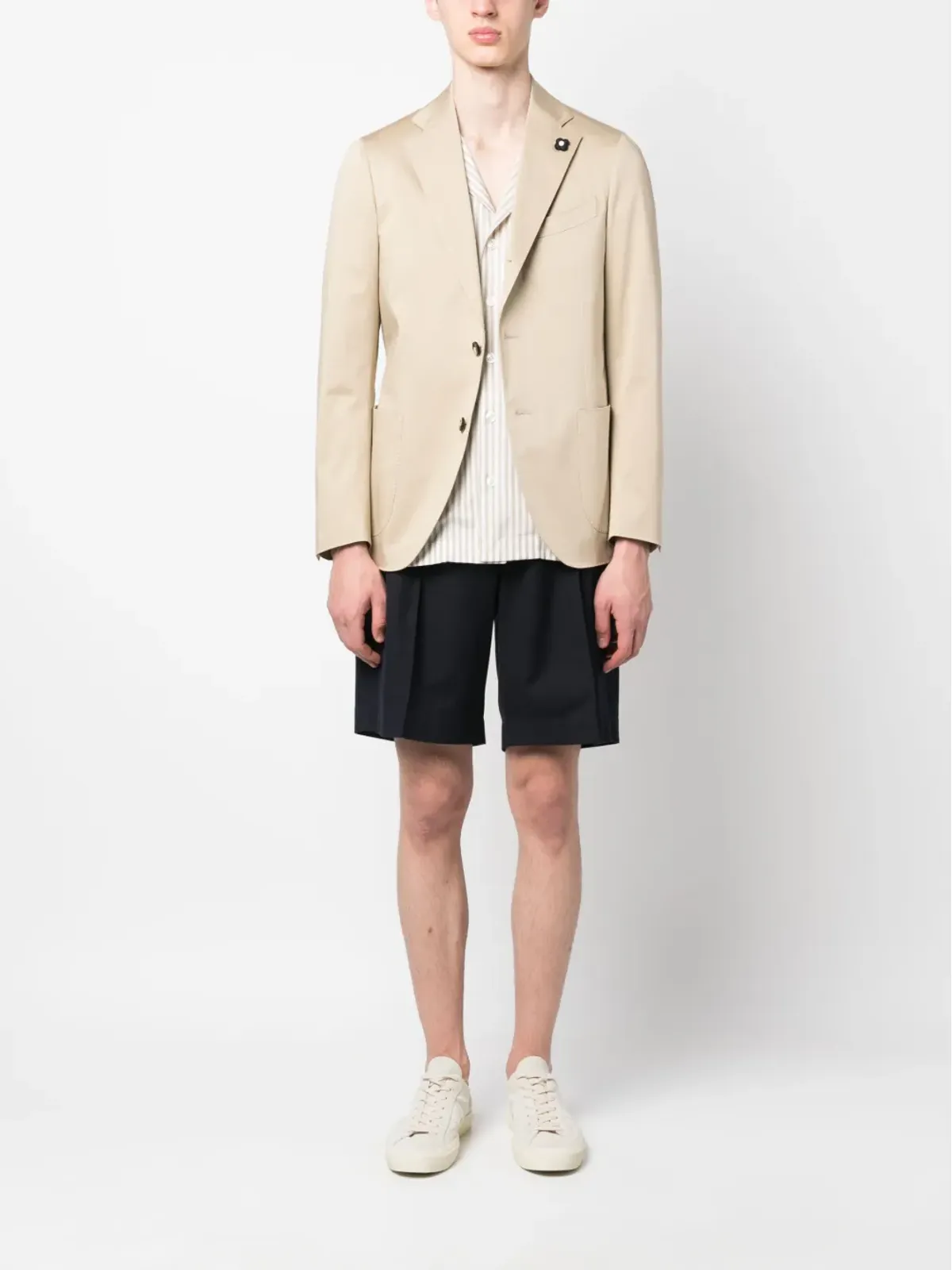 Lardini サテン仕上げ シングルブレスト ブレザー - 画像2
