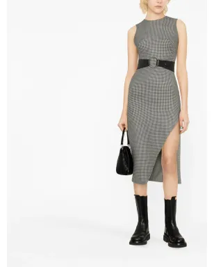 Alexander McQueen ハウンドトゥース アシンメトリーミディドレス - サムネイル2