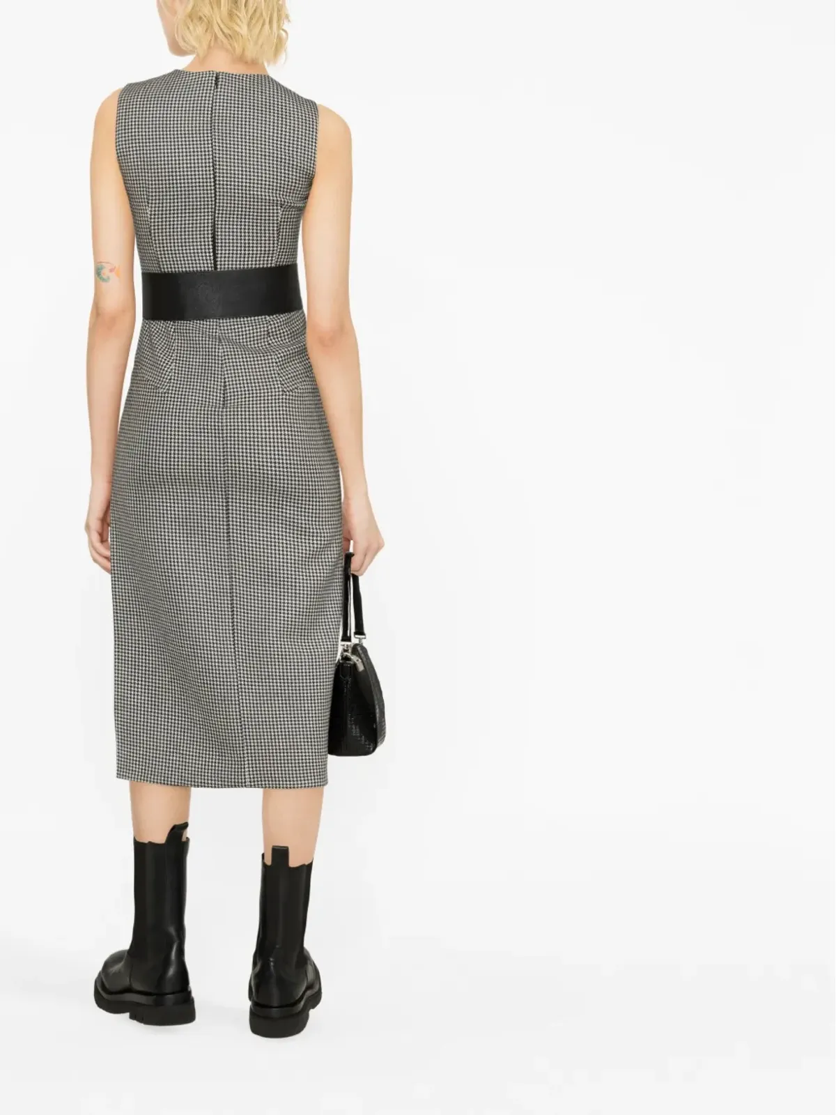 Alexander McQueen ハウンドトゥース アシンメトリーミディドレス - 画像4