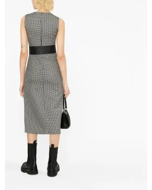 Alexander McQueen ハウンドトゥース アシンメトリーミディドレス - サムネイル4