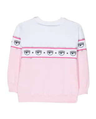 Chiara Ferragni Kids アイライクモチーフ・パネルデザイン スウェットシャツ - サムネイル2