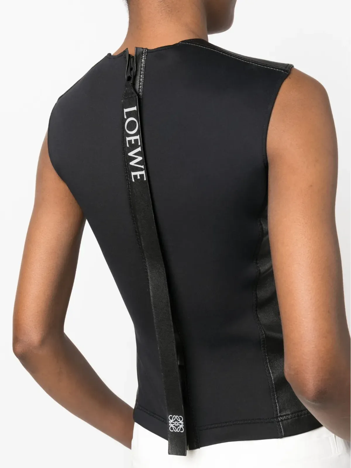 LOEWE ラムスキン丸首ノースリーブトップ - 画像5