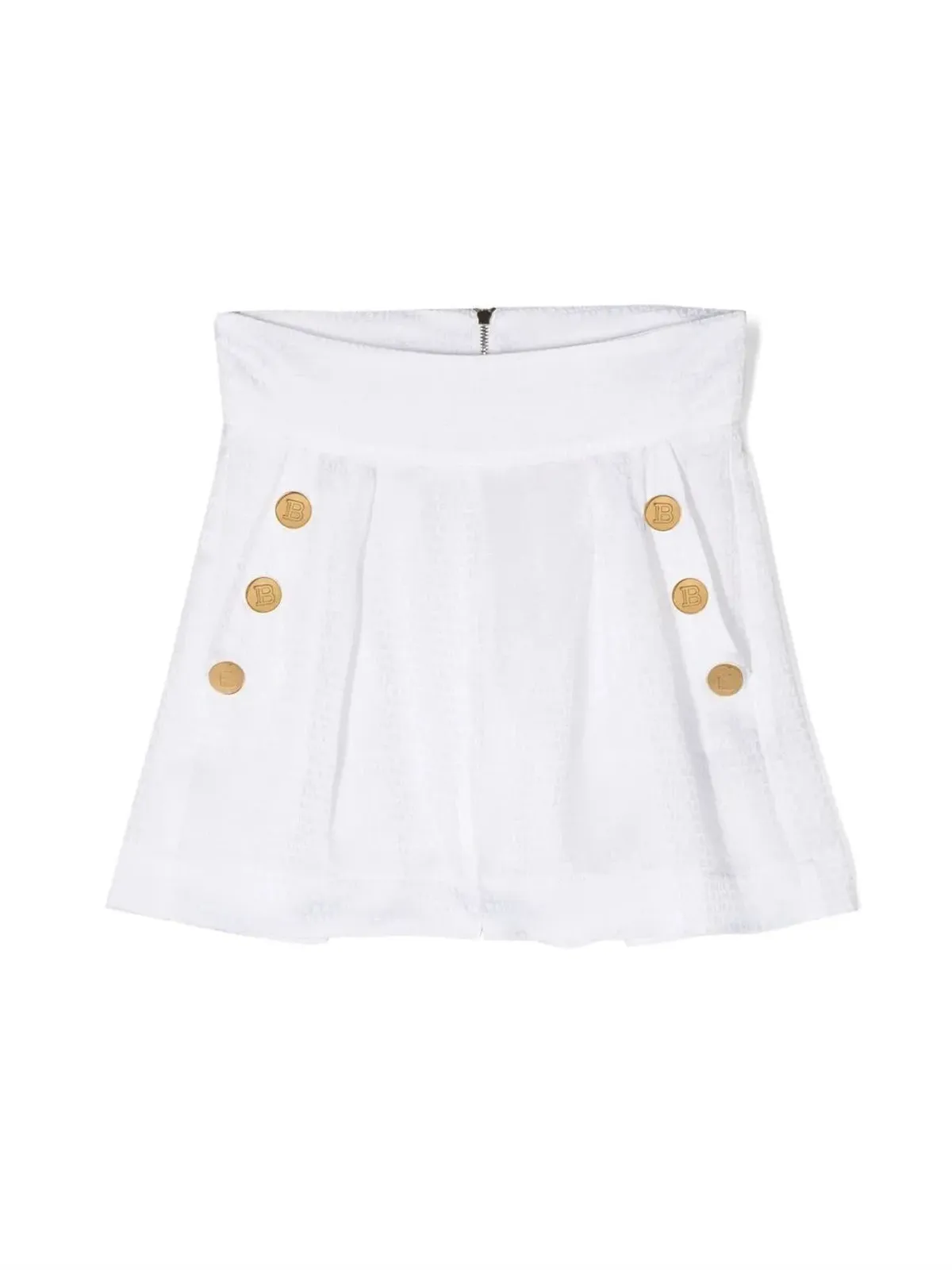 Balmain Kids デコラティブボタン付きオールオーバーロゴプリントショーツ - 画像1