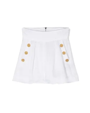 Balmain Kids デコラティブボタン付きオールオーバーロゴプリントショーツ - サムネイル1