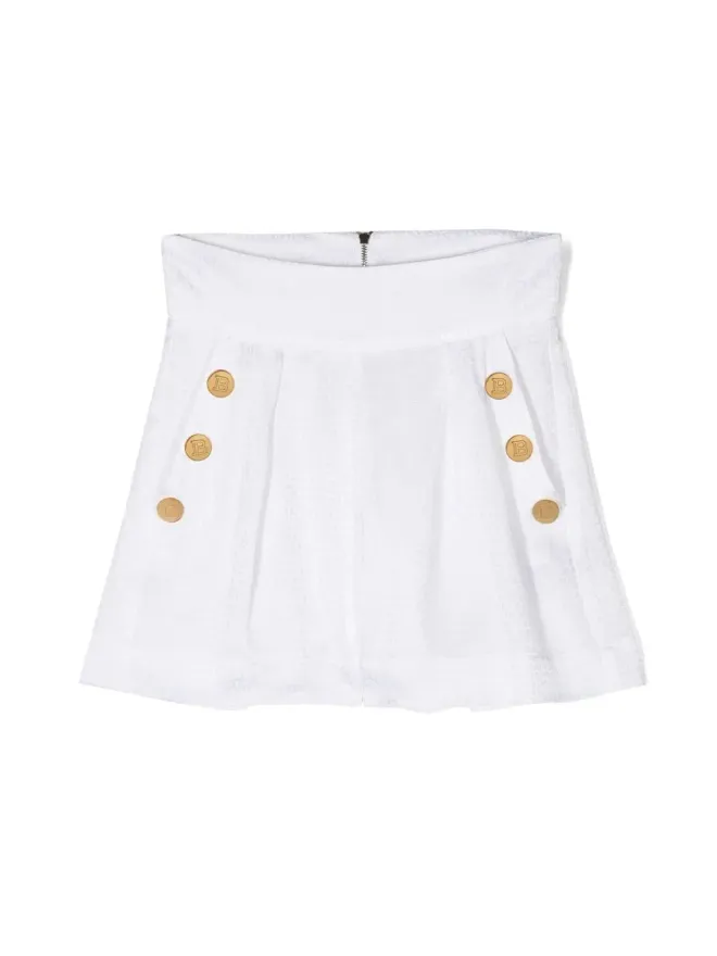 Balmain Kids Balmain Kids デコラティブボタン付きオールオーバーロゴプリントショーツの商品画像