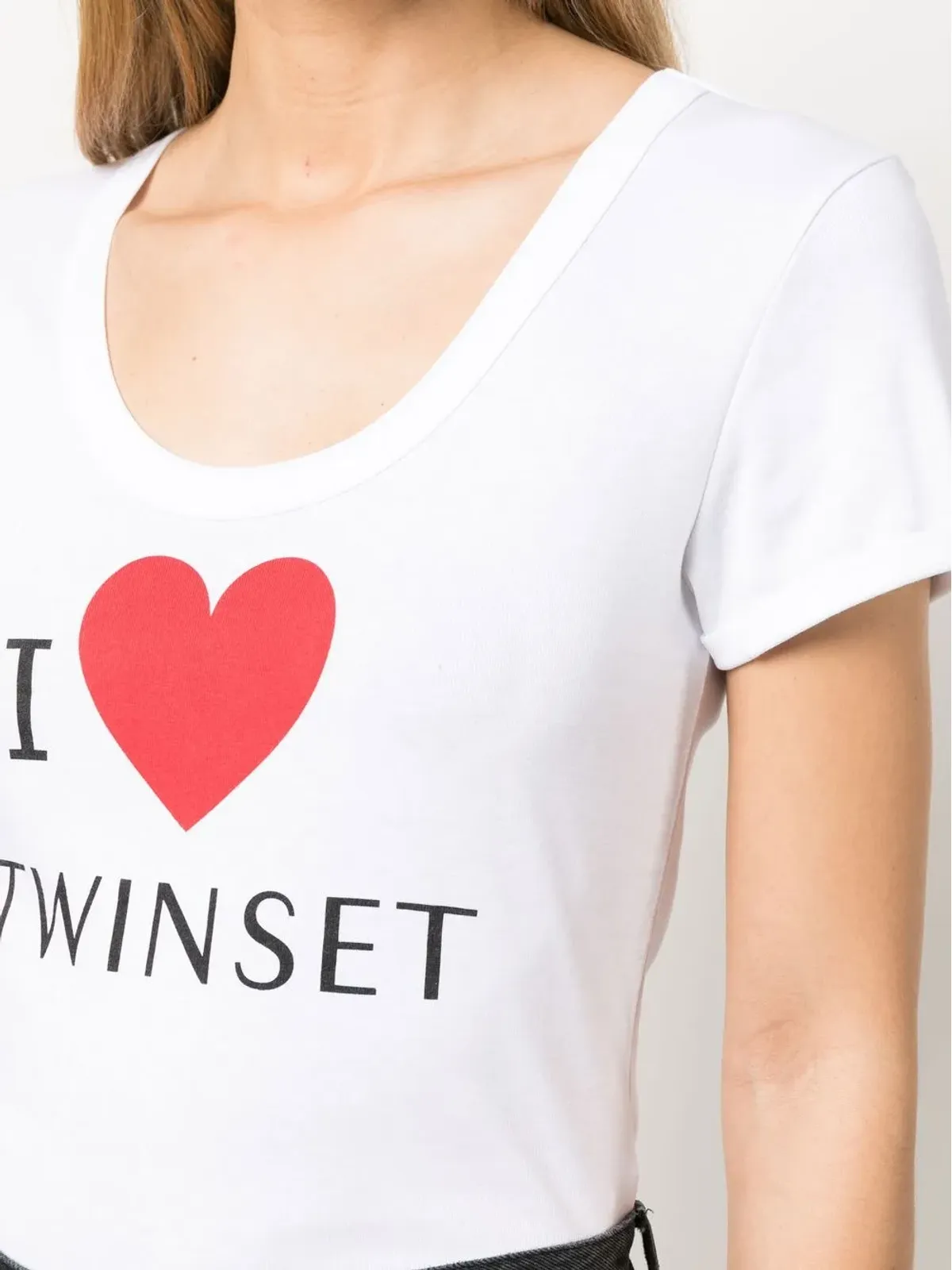 TWINSET ロゴディテール コットンTシャツ - 画像5