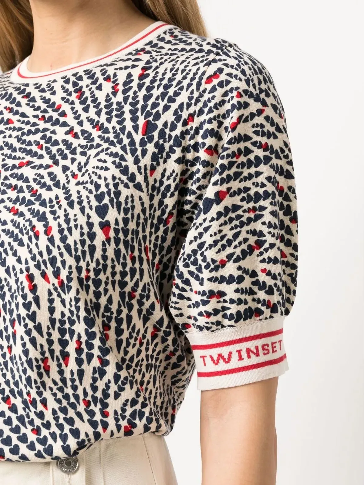 TWINSET ハートプリント ロゴディテール Tシャツ - 画像5