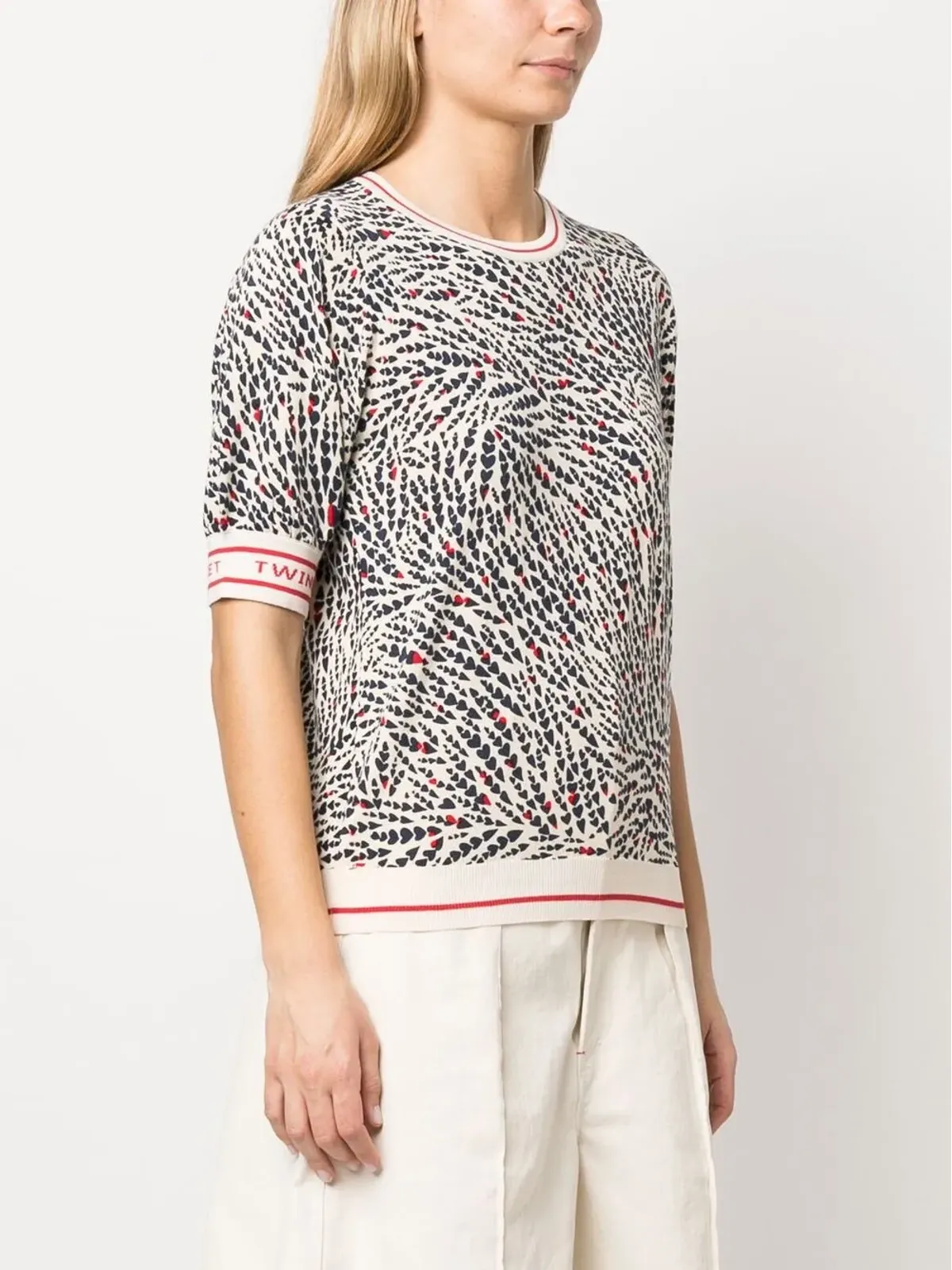 TWINSET ハートプリント ロゴディテール Tシャツ - 画像3