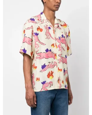 Marni グラフィックプリントシルクTシャツ - イエロー - サムネイル3