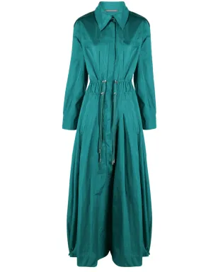 Alberta Ferretti タフタ ドローストリングウエスト マキシドレス グリーン - サムネイル1
