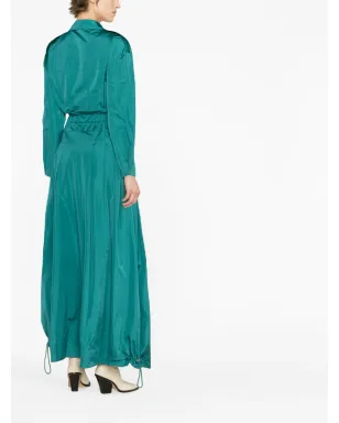Alberta Ferretti タフタ ドローストリングウエスト マキシドレス グリーン - サムネイル4