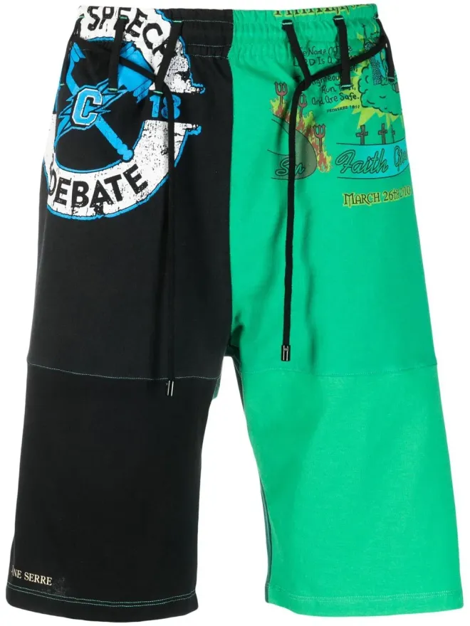 Marine Serre Marine Serre グラフィックプリント トラックショーツの商品画像