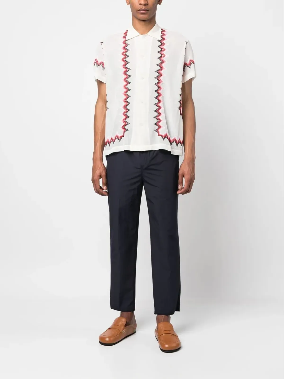 ETRO ドローストリングウエストパンツ ブルー - 画像2