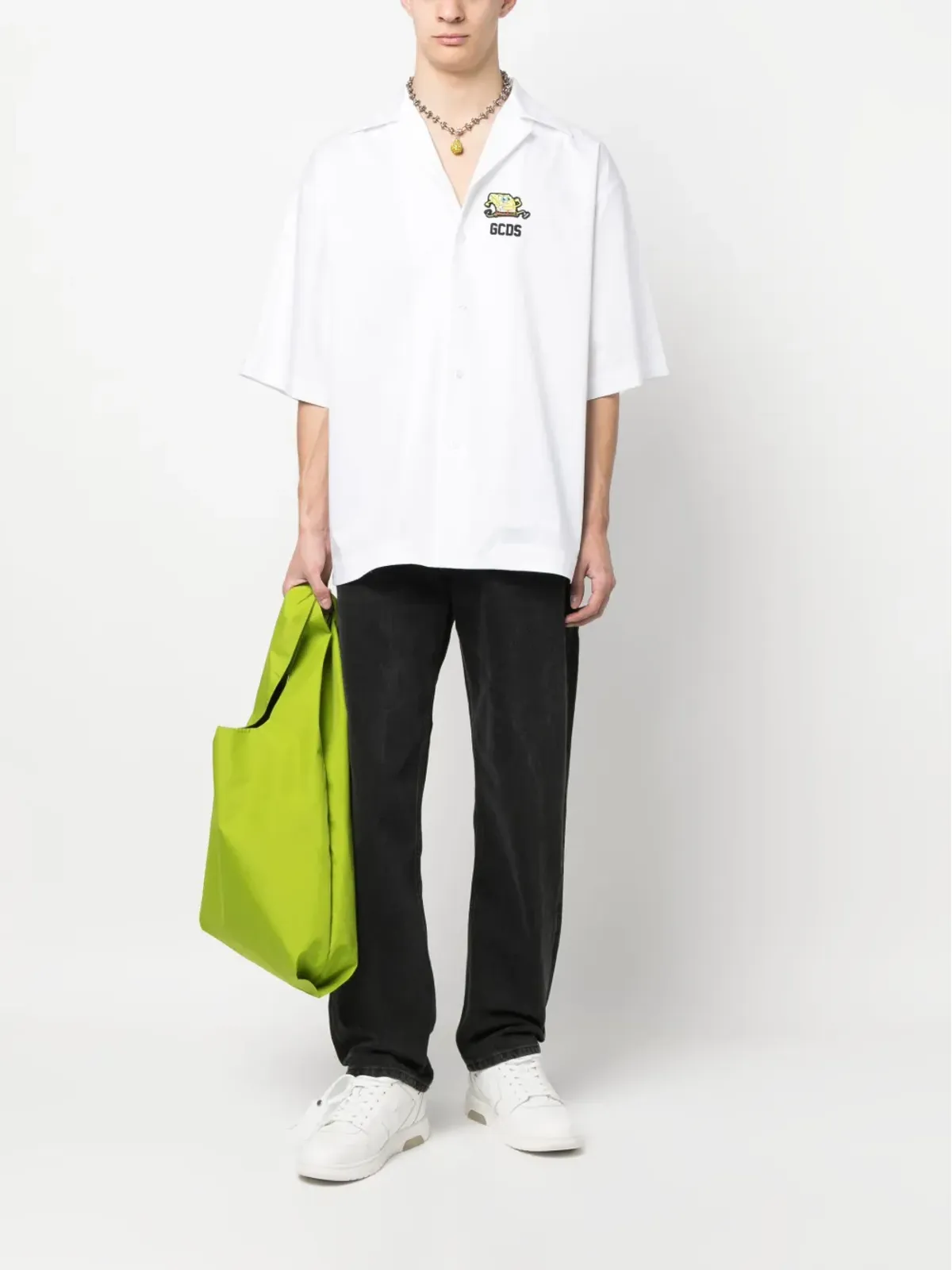 GCDS エンボスロゴ入り 半袖シャツ - White - 画像2