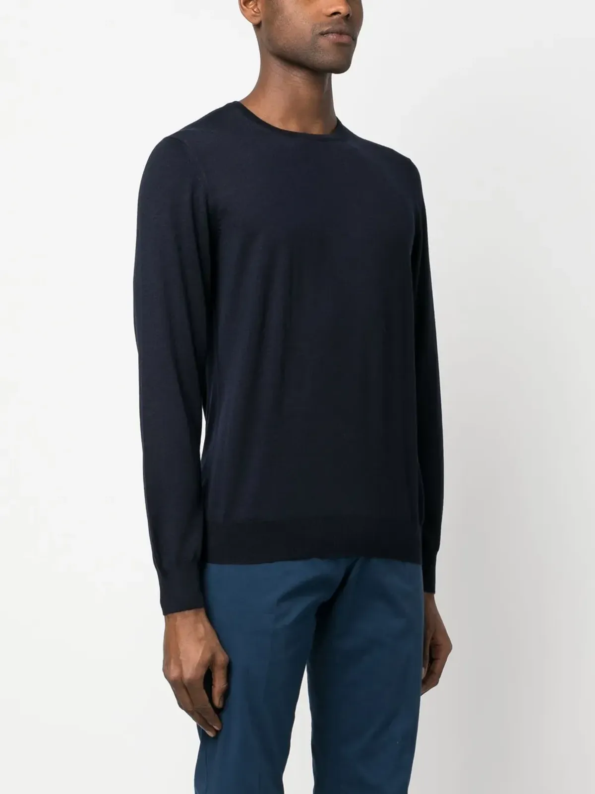 Lardini 細密編みウールスウェットシャツ - Blue - 画像3