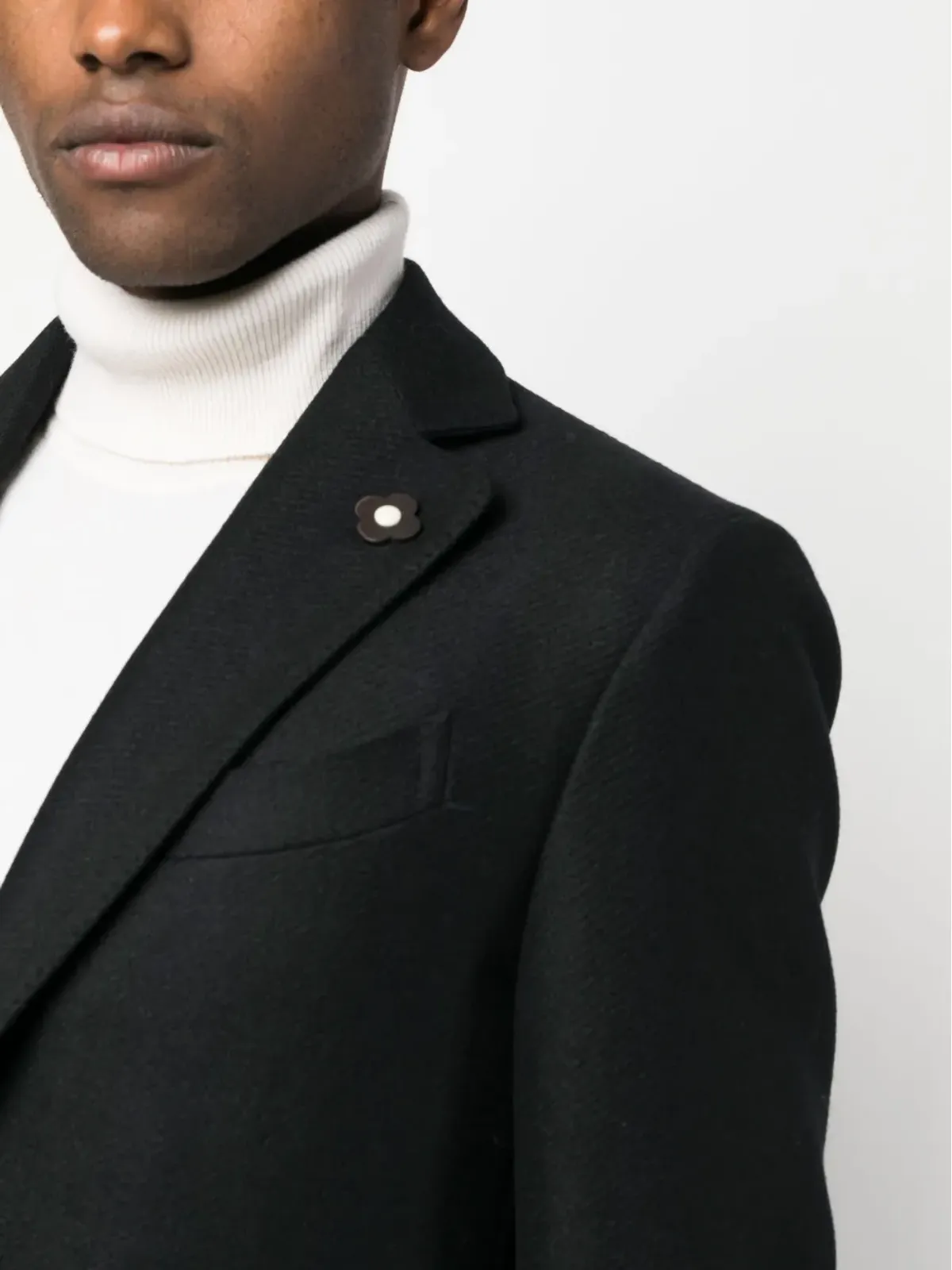 Lardini シングルブレスト ボックス型 ウールコート - 画像5
