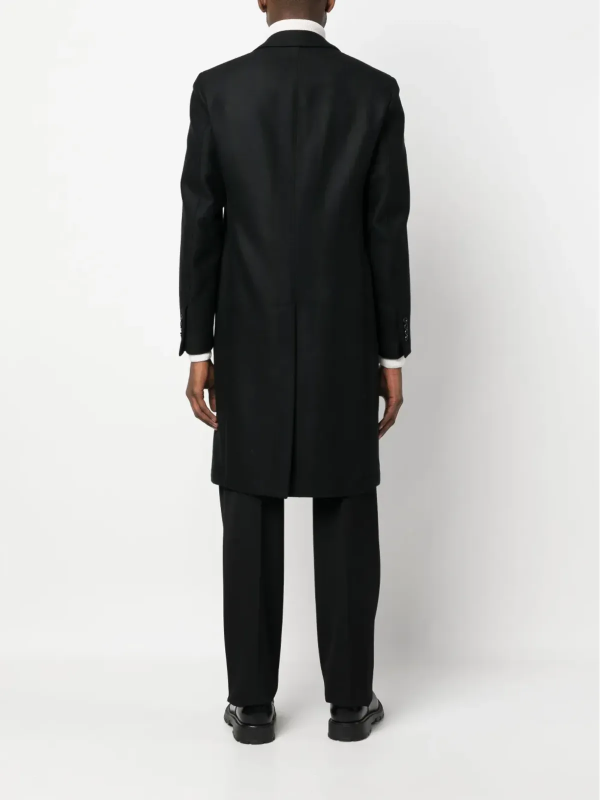 Lardini シングルブレスト ボックス型 ウールコート - 画像4