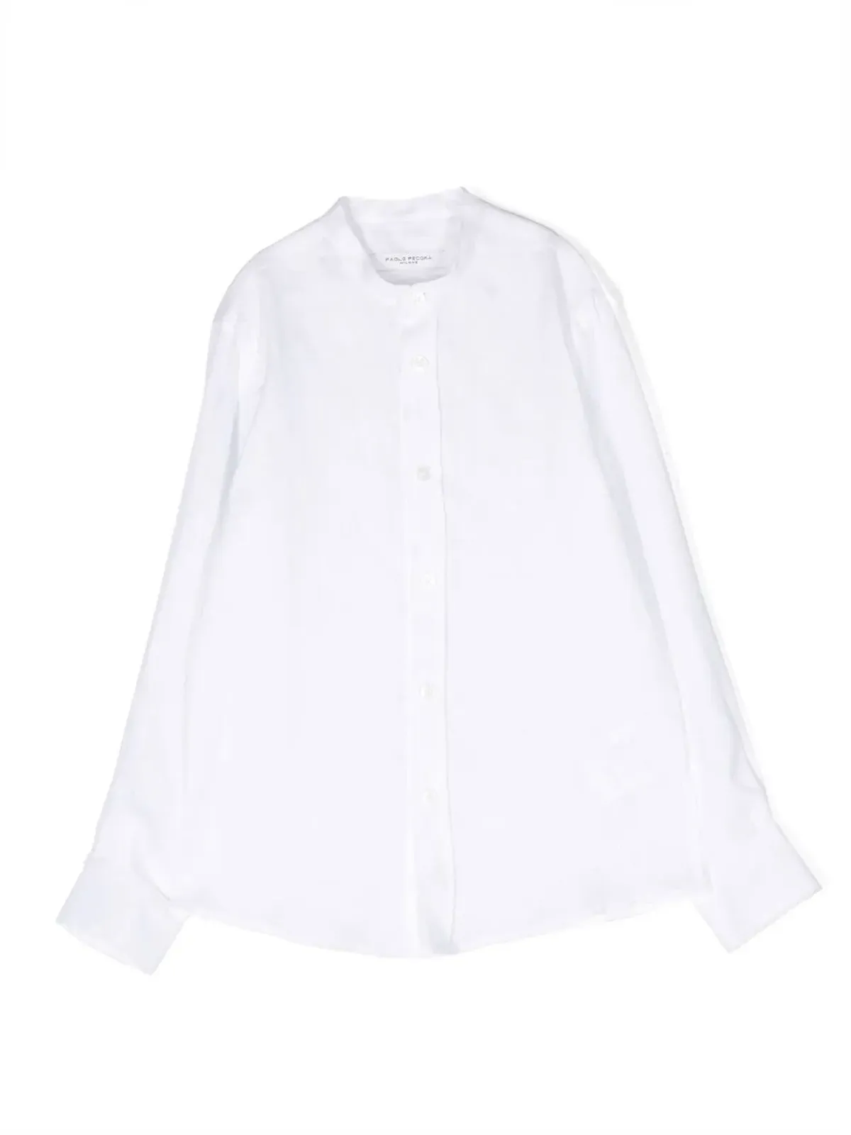 Paolo Pecora Kids ノーカラー長袖シャツ - 画像1