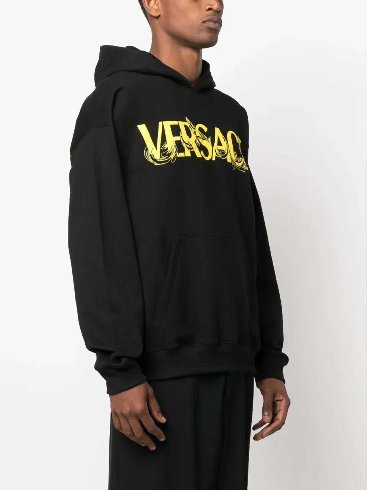 Versace ロゴプリントコットンフーディ - 画像3