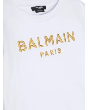 Balmain Kids ロゴ刺繍コットンTシャツ - サムネイル3