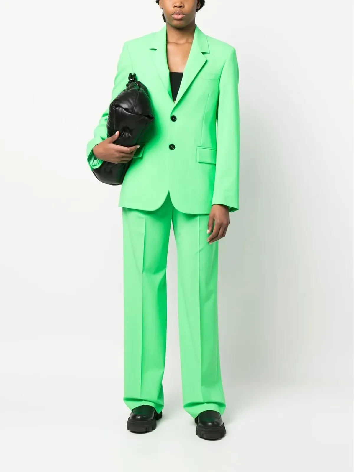 MSGM ハイウエスト テーラードスラックス - グリーン - 画像2